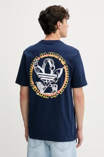 Bavlnené tričko adidas Originals Trefoil Series Loose Tee pánske, tmavomodrá farba, s potlačou, JW3016