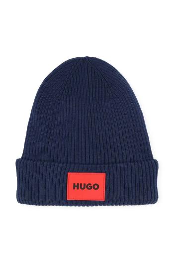 Detská čiapka HUGO tmavomodrá farba biela, G00259