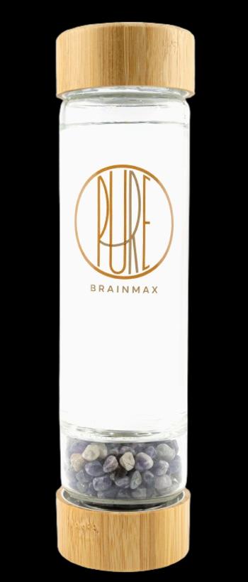 BRAINMAX PURE Sklenená fľaša s ametystom 500 ml