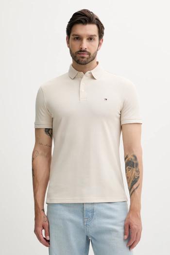 Polo tričko Tommy Hilfiger pánske, zelená farba, jednofarebné, MW0MW17771