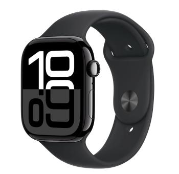 APPLE Watch Series 10 Cellular 42mm Klavírno čierny hliník s čiernym športovým remienkom M/L