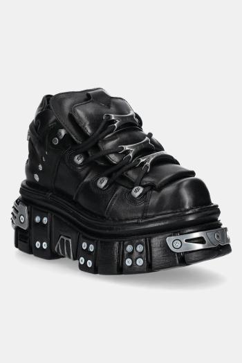 Kožené tenisky New Rock ITALI NEGRO+ NOMADA NEGRO+ TOWER NEGRO E14 čierna farba, M.106.S70