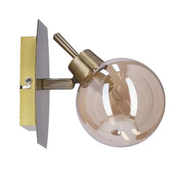 Nástenná lampa Llampa patina 1x40w g9 jantárové tienidlo