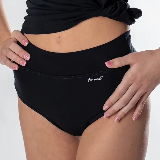 FAVAB Micromodalové menštruačné a inkontinenčné nohavičky LINA čierne, Veľkosť: M