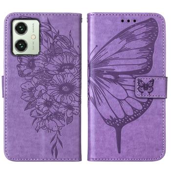 ART BUTTERFLY Peňaženkový obal pre Motorola Moto G54 5G / G54 5G Power Edition fialový