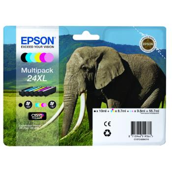 EPSON T2438 (C13T24384011) - originálna cartridge, čierna + farebná, 3x8,7ml/2x9,8ml/1x10ml