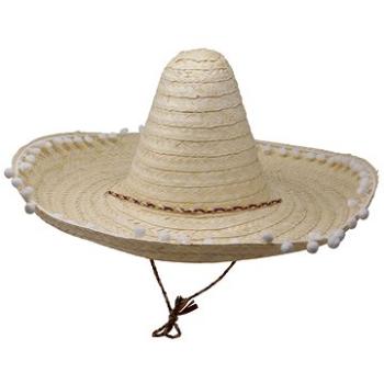 Slamený klobúk sombrero s brmbolcami – Mexiko 50 cm (8434077136492)