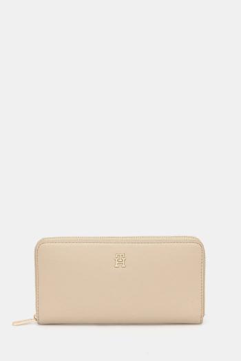 Peňaženka Tommy Hilfiger dámska, béžová farba, AW0AW17744
