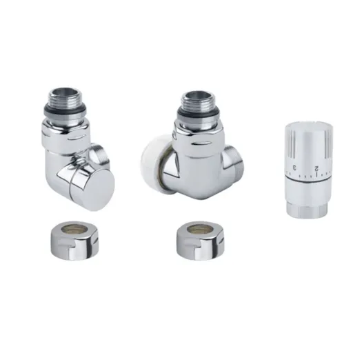 Termostatická sada ISAN uhlová pravá biela O39BUAR102