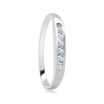 Strieborný prsteň 925 - trblietavá zirkónová línia - Veľkosť: 54 mm