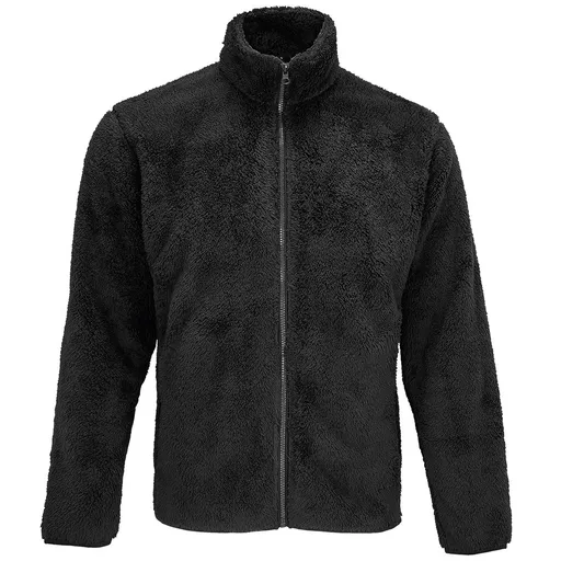 SOL'S Fleecová huňatá mikina Finch - Čierna | 3XL