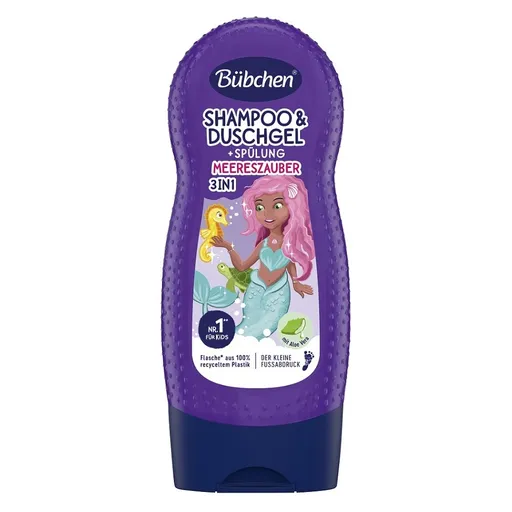 BÜBCHEN Kids šampón, sprchový gél, kondicionér 3v1 Malá morská víla 230 ml