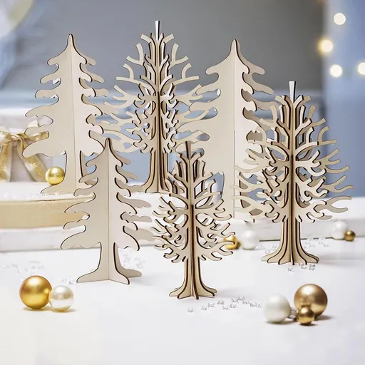 Weltbild Dřevěné stromečky 3D, sada 6 ks