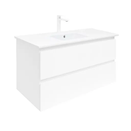 Kúpeľňová skrinka s umývadlom SAT B-Way 99x50x45 cm biela lesk BWAY2100WU4B2