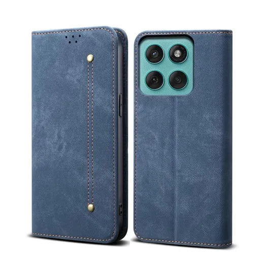 DENIM Peňaženkový kryt pre Motorola Edge 60 / Edge 60 Fusion modrý