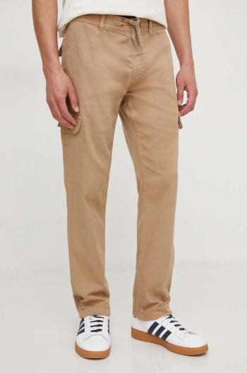 Nohavice Pepe Jeans GYMDIGO CARGO PANT pánske, béžová farba, priliehavé, PM211652