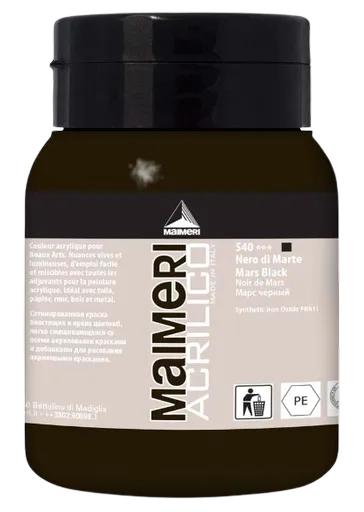 MAIMERI ACRILICO - Akrylové farby 540 - mars black, 0,5 L