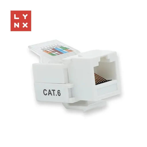 LYNX keystone UTP Cat6, samozarezávacia, 90stp., biely
