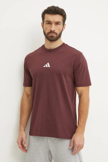 Bavlnené tričko adidas Essential pánske, červená farba, jednofarebné, JF1098