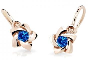 Cutie Jewellery Detské náušnice z ružového zlata C2201-10-X-4 modrá