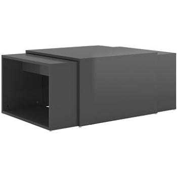 SHUMEE Sada 3 konferenčných stolíkov sivá s vysokým leskom 60 × 60 × 30 cm, 806902