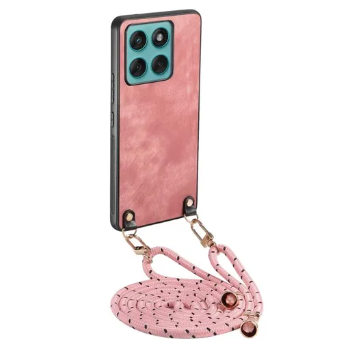 VINTAGE ROPE Kryt so šnúrkou Motorola Edge 60 / Edge 60 Fusion ružový