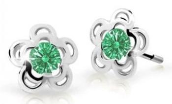 Cutie Jewellery Pôvabné detské náušnice z bieleho zlata C2204-30-X-2 zelená