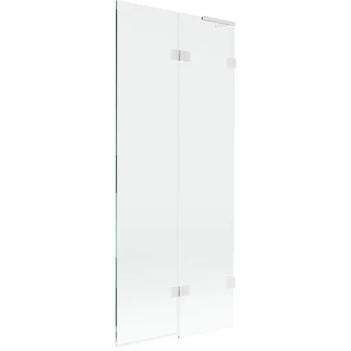 MEXEN/S - Lunar L vaňová zástena 2-krídlová pravá 80 x 150, transparent, biela 897L-080-100-20-00-P