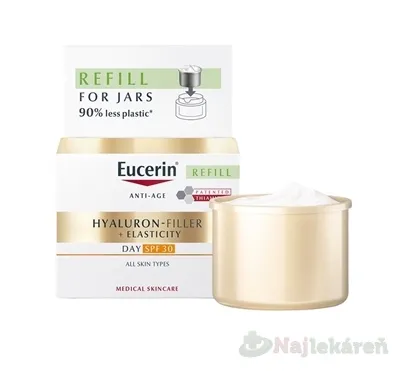Eucerin HYALURON-FILLER + ELASTICITY Denný krém SPF 30 náhradná náplň 50ml