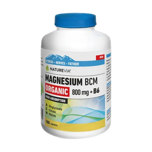NATUREVIA Magnesium organic BCM 800 mg + B6 180 kapsúl