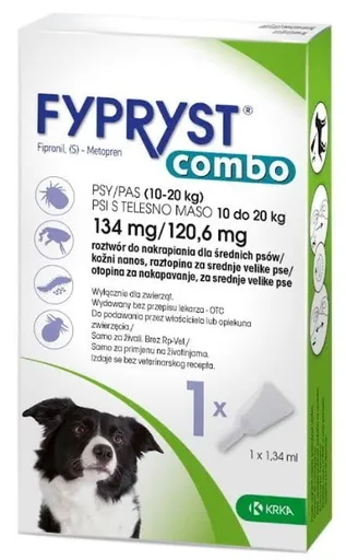 FYPRYST combo M pipeta proti kliešťom a blchám pre stredne veľké psy 1,34 ml