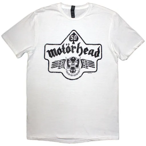 Motörhead tričko 50 Years Ace Wings Emblem Biela S