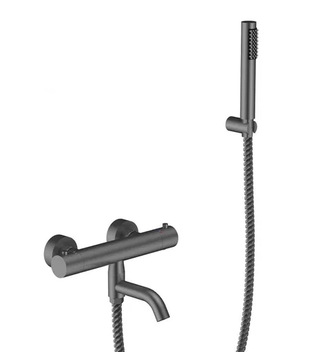 BESCO - Nástenná termostatická vaňová batéria VEO grafitová s príslušenstvom BABWVSTGR