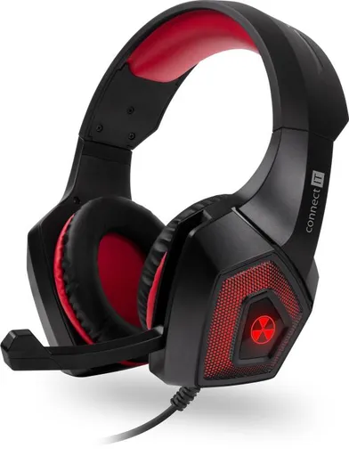 CONNECT IT BATTLE RNBW Ed. 2 herné slúchadlá s mikrofónom, USB, 3,5 mm Jack, ČIERNO-ČERVENÁ