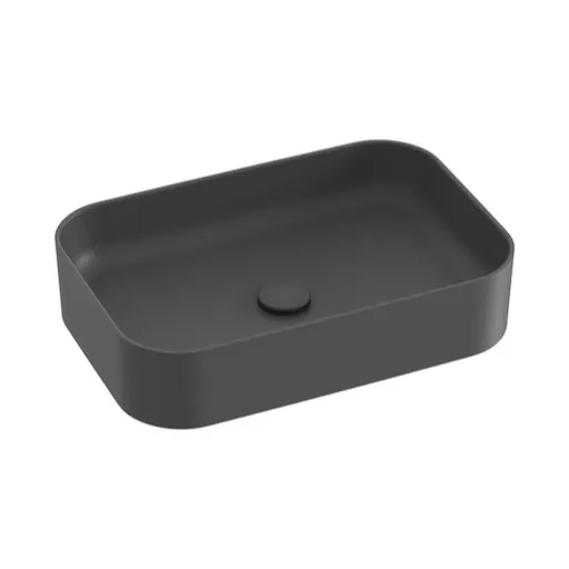 Umývadlo na dosku Ravak Ceramic Slim 55x37 cm antracit bez otvoru pre batériu, bez prepadu XJX03155003
