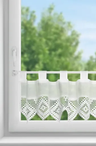 ArtFir Krátka záclona ISAAC PU | biela 150 x 30 cm