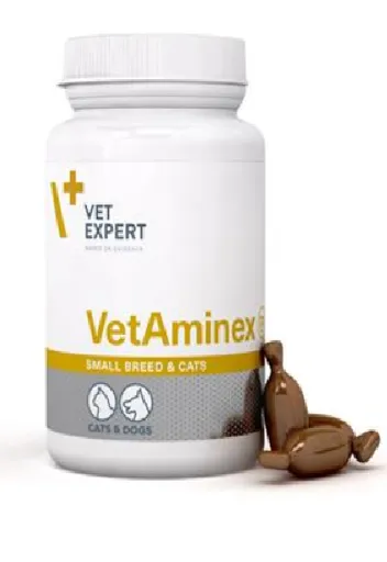 VetExpert VetAminex Small breed & cats (Twist Off) vitamínový a minerálny prípravok pre mačky a psy 60 kapsúl