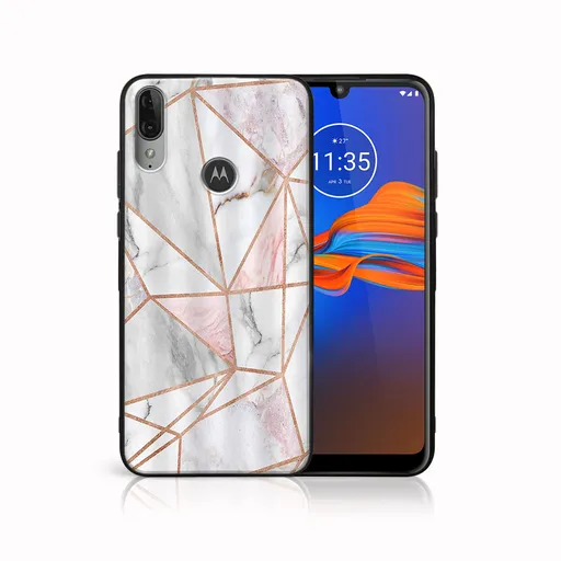 MY ART Silikónový obal Motorola Moto E6 Plus PINK MARBLE (143)