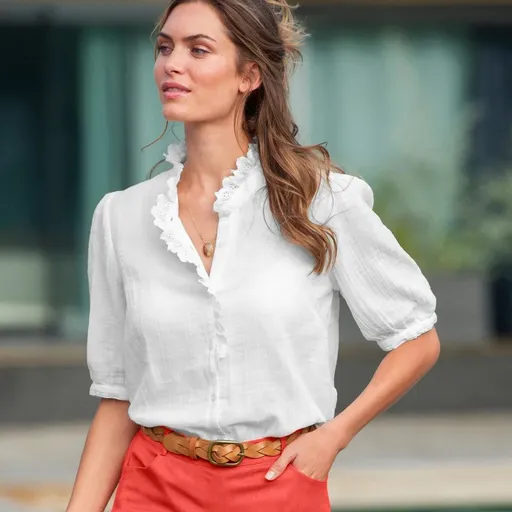 Jednofarebná blúzka z mušelínu