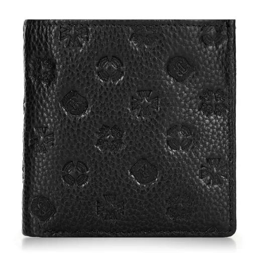 Malá dámska kožená peňaženka s embosovaním čierna 99-1E-363-1  skl.