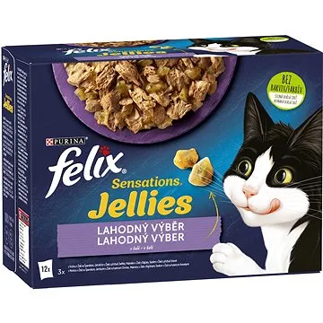 Felix Sensations Jellies jahňacie, makrela, treska, morka v lahodnom želé 12× 85 g (7613039757062)