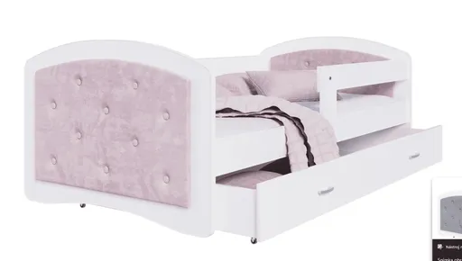 ArtAJ Detská posteľ MAGGIE G | 90 x 200 cm Farba: biela / ružová
