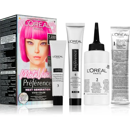 L’Oréal Paris Préférence Meta Vivids semipermanentná farba na vlasy odtieň 7.222 Meta Pink 1 ks