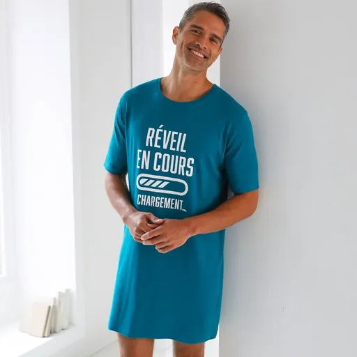 Pyžamové maxi tričko s potlačou