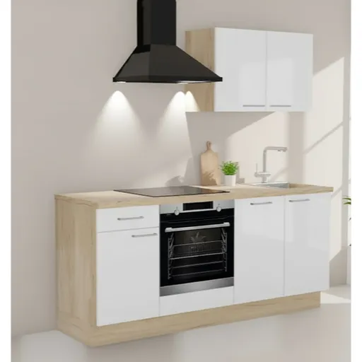 Kuchynská linka Naturel 195x60x91 cm biela mat prava