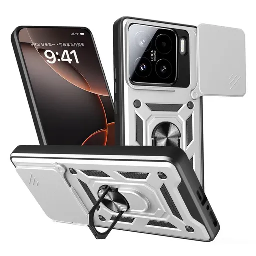 RING CAMERA Kryt s držiakom pre Xiaomi 15 strieborný