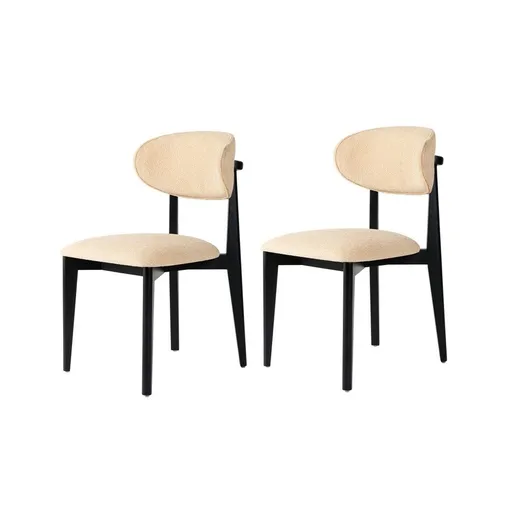 Súprava jedálenských stoličiek Lionte Beige and Black, 2 ks