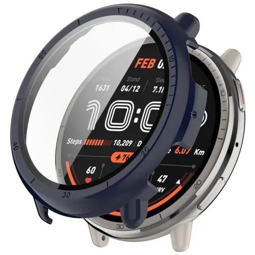 PC FULL COVER Plastový kryt so sklom pre Amazfit Active 2 modrý