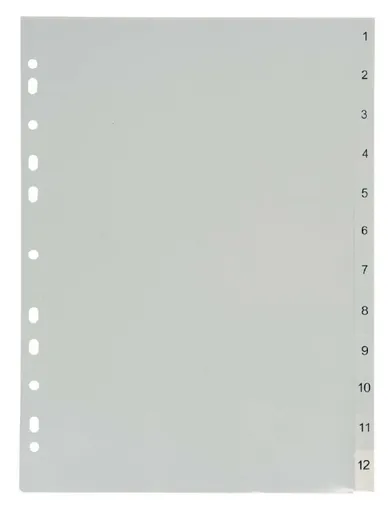 Rozdružovač A4 1-12 PP číselný sivý