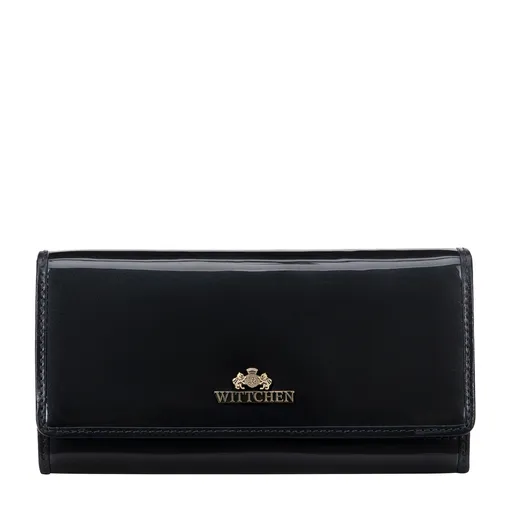 Dámska lakovaná peňaženka podlhovastá tmavošedá 14-1L-052-8A